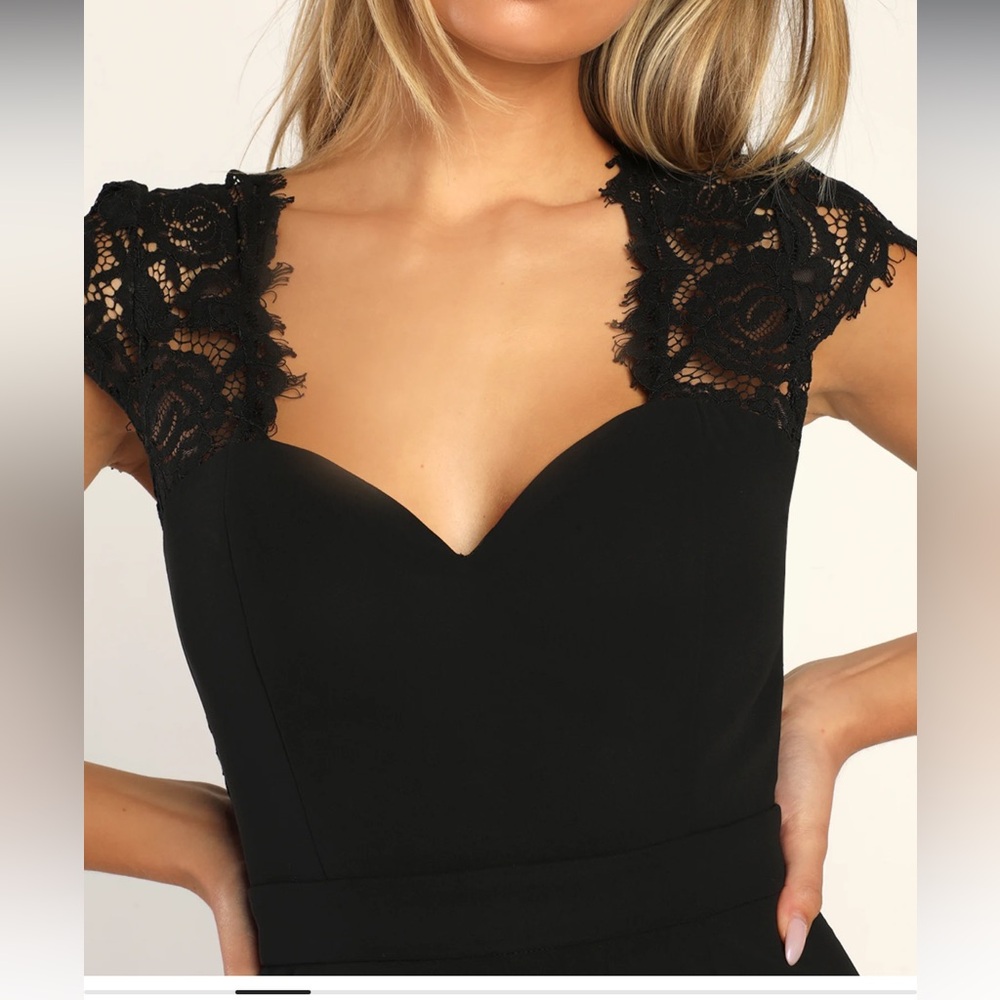 Lulus “Momentous Moments” Black Lace Backless Maxi Dress XS - Picture 3 of 7